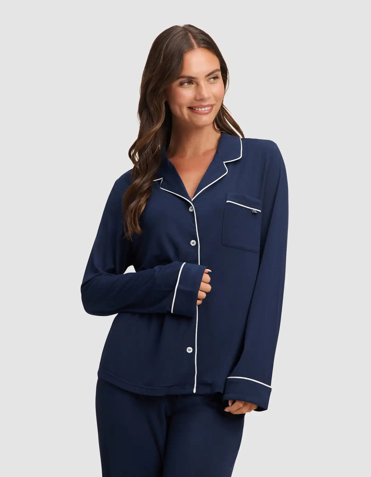 Women's Bamboo Stretch-Knit Long Sleeve Pajama Top TALL