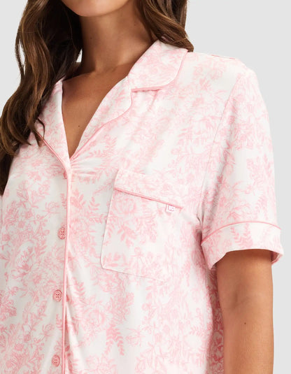 Women's Bamboo Stretch-Knit Short Sleeve & Pant Pajama Set