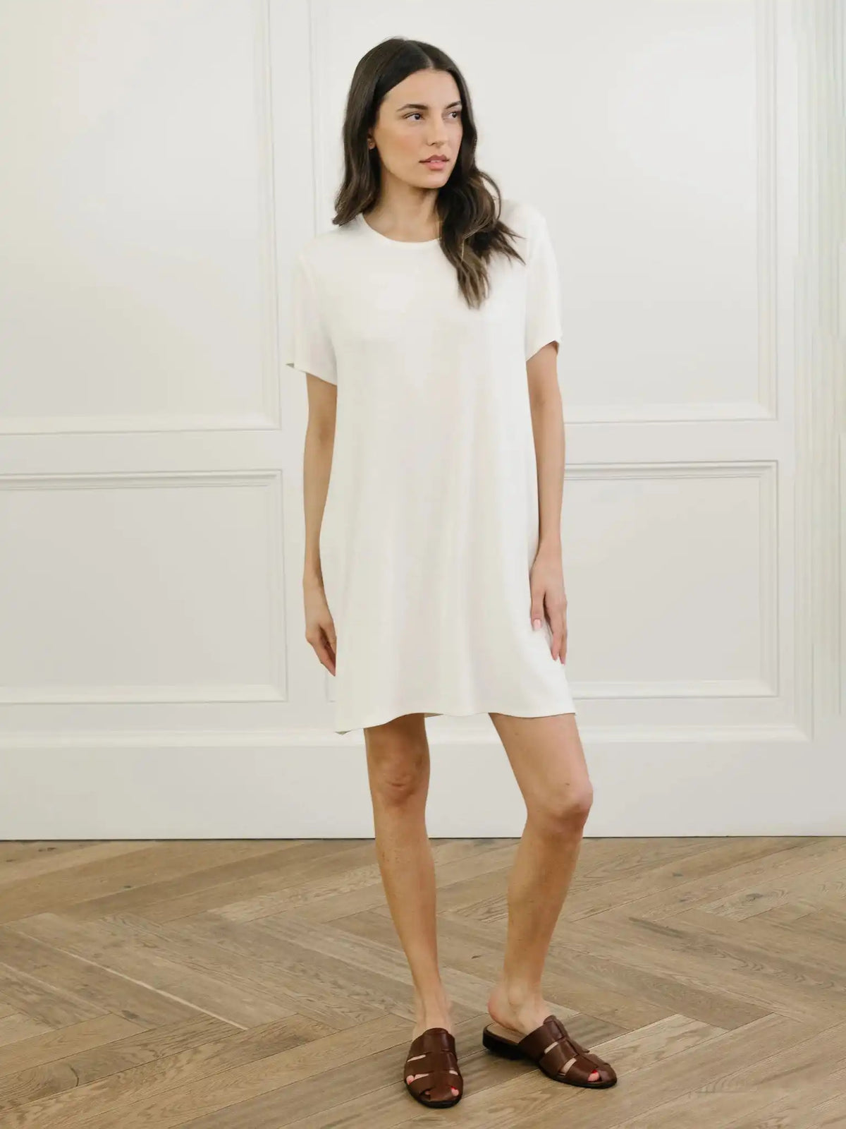 Women's Bamboo Rib-Knit Boyfriend Sleep Dress