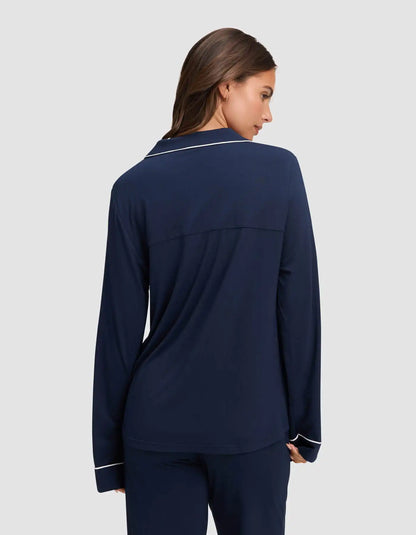 Women's Bamboo Stretch-Knit Long Sleeve Pajama Top - Petite