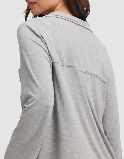 Women's Bamboo Stretch-Knit Long Sleeve Pajama Top TALL