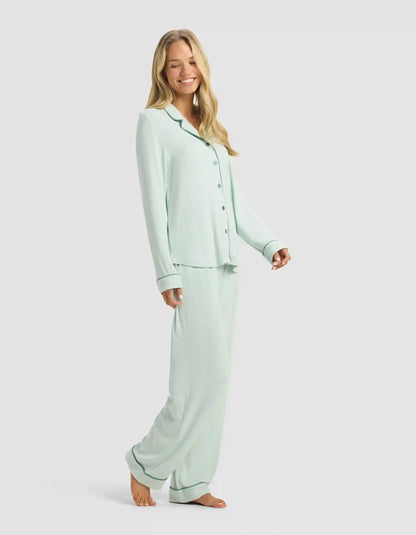 Women's Bamboo Rib-Knit Classic Long Sleeve Pajama Set - Last Chance