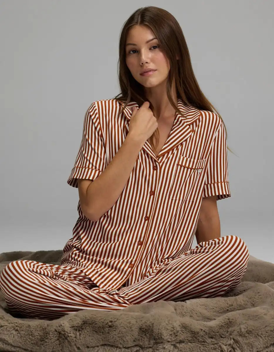 Women's Bamboo Stretch-Knit Short Sleeve Pajama Top