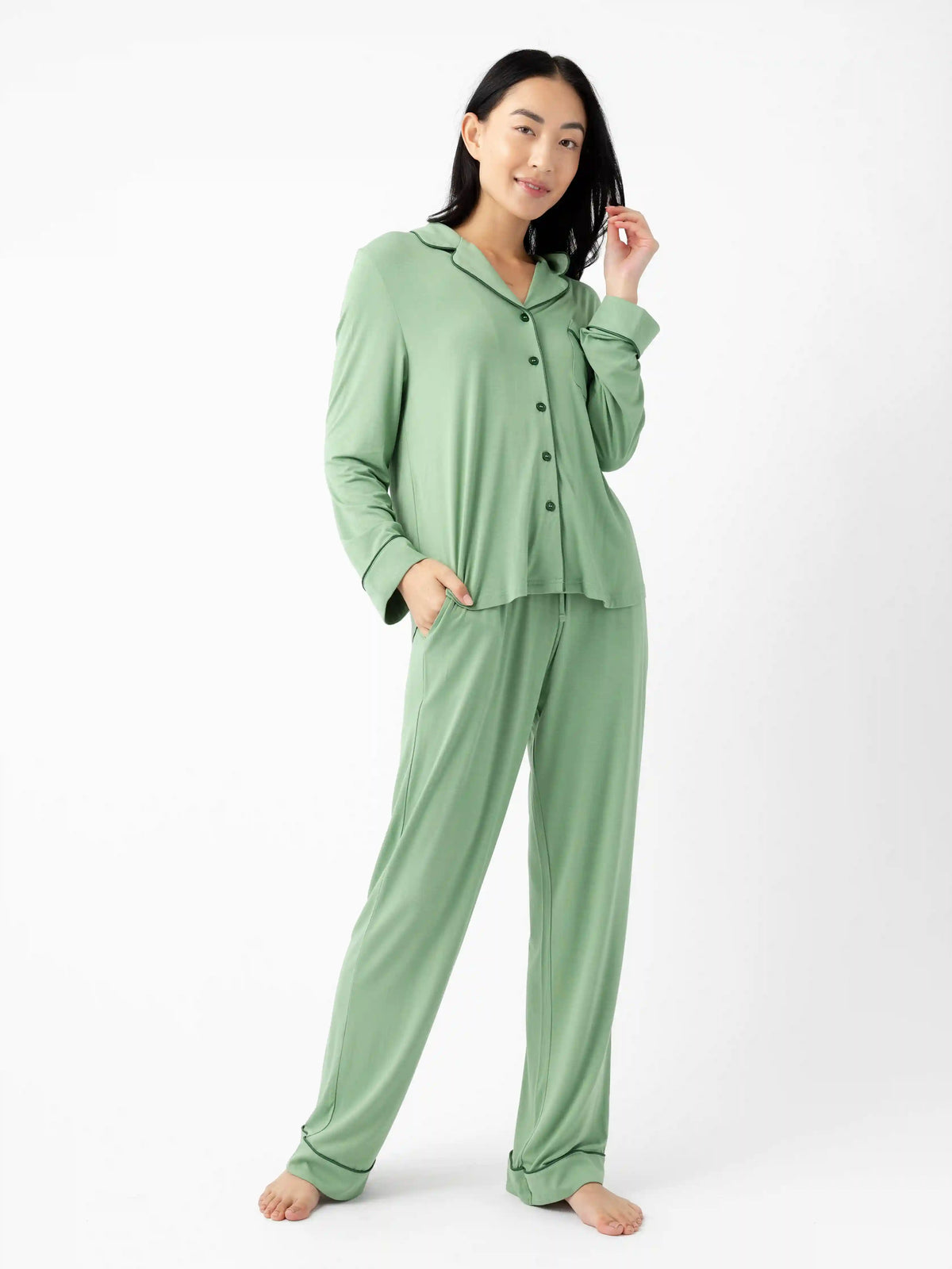 Women's Bamboo Stretch-Knit Long Sleeve Pajama Set - Last Chance