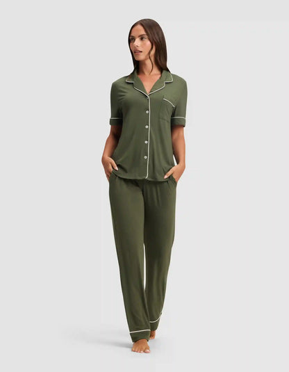 Women's Bamboo Stretch-Knit Short Sleeve Pajama Top
