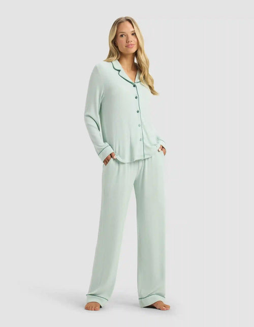Women's Bamboo Rib-Knit Classic Long Sleeve Pajama Set - Last Chance