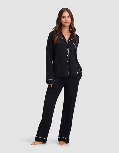 Women's Bamboo Stretch-Knit Long Sleeve Pajama Top - Petite