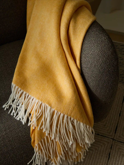 Bamboo Herringbone Tassel Throw