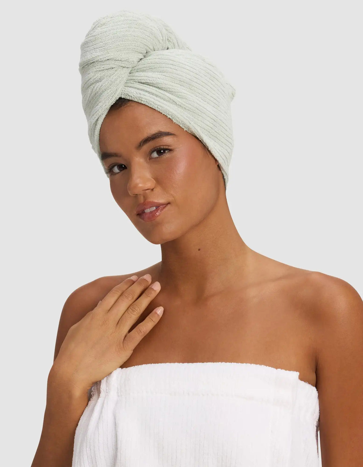 Ribbed Terry Hair Towel
