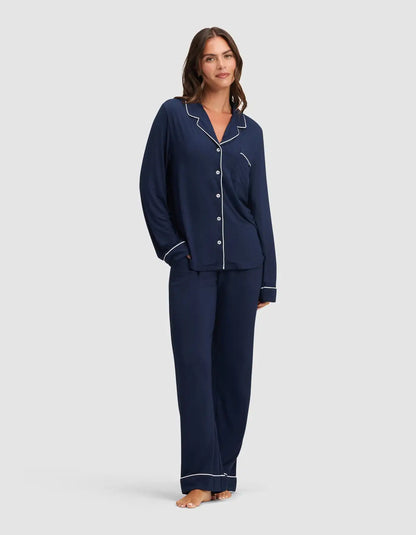 Women's Bamboo Stretch-Knit Long Sleeve Pajama Top - Petite