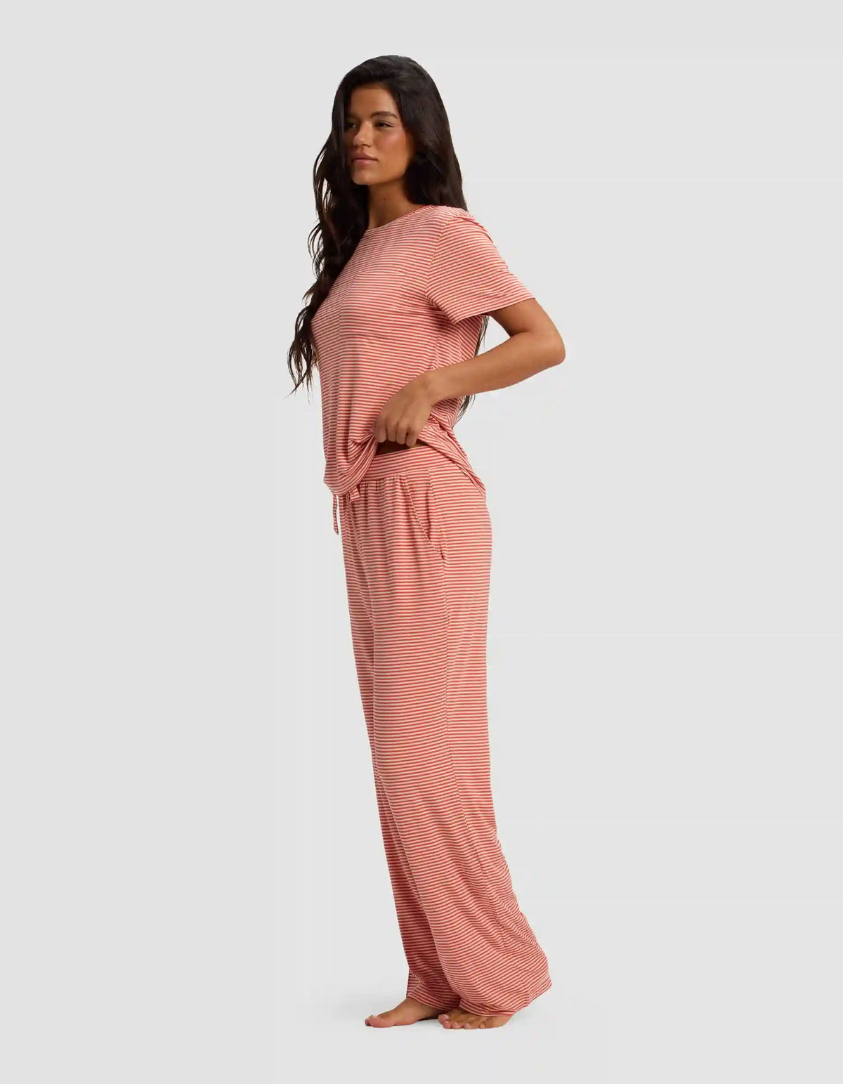 Women's Bamboo Stretch-Knit Lounge Tee & Pants Set