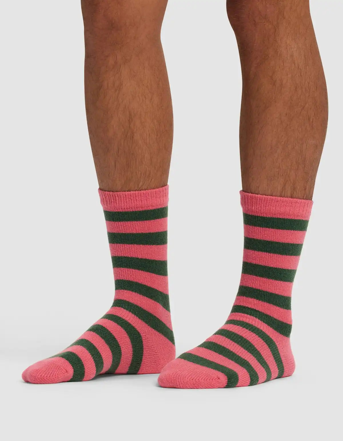 Striped Plush Lounge Calf Sock