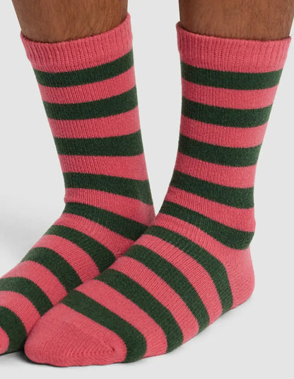 Striped Plush Lounge Calf Sock