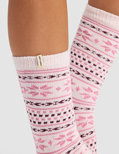 Snowflake Plush Lounge Calf Sock