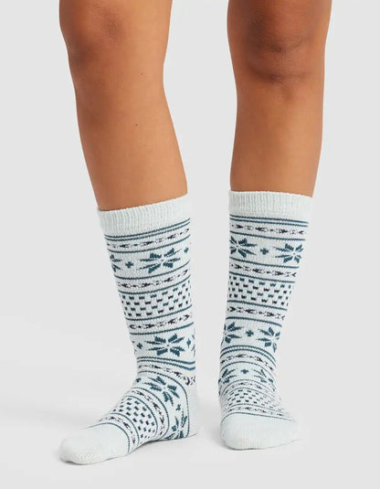 Snowflake Plush Lounge Calf Sock