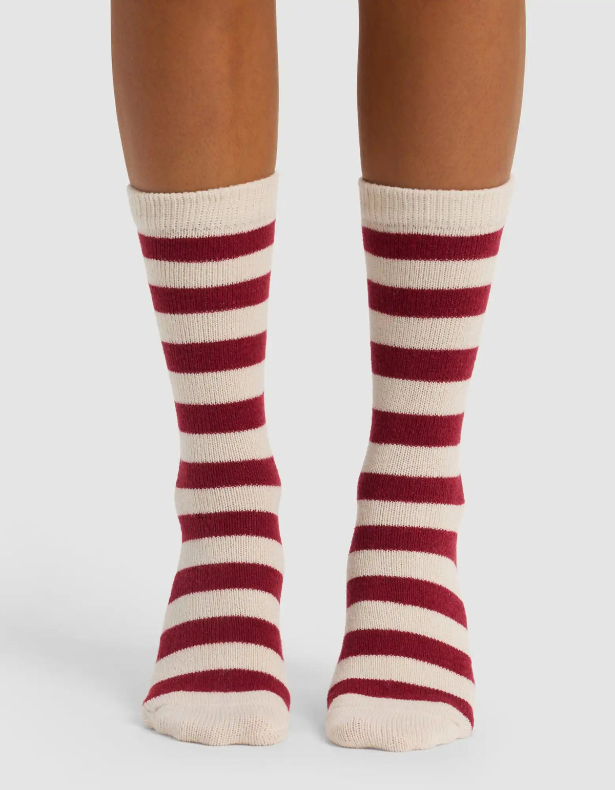 Striped Plush Lounge Calf Sock