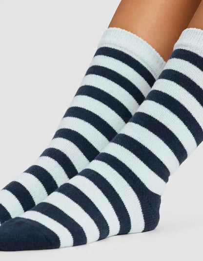 Striped Plush Lounge Calf Sock