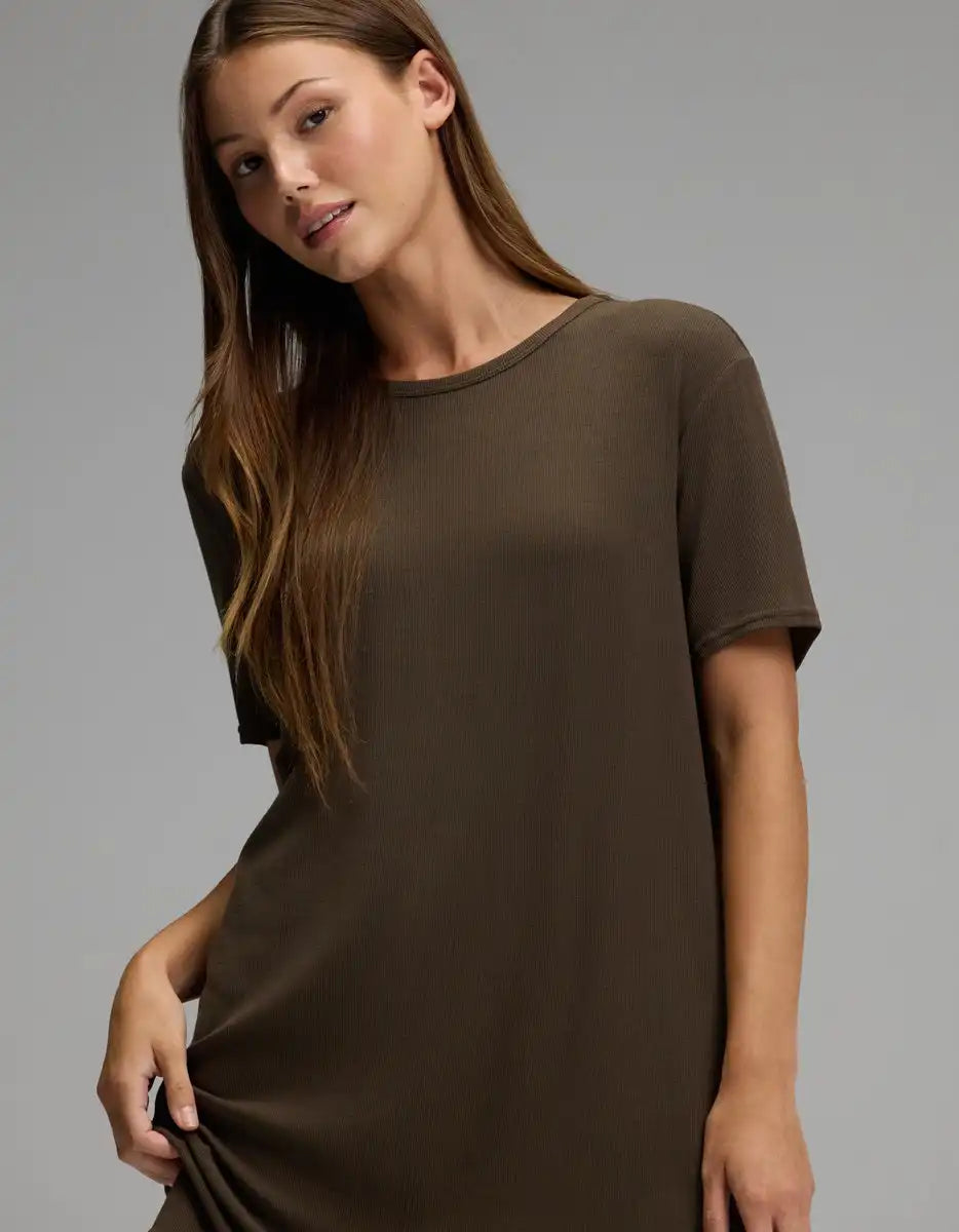 Women's Bamboo Rib-Knit Boyfriend Sleep Dress