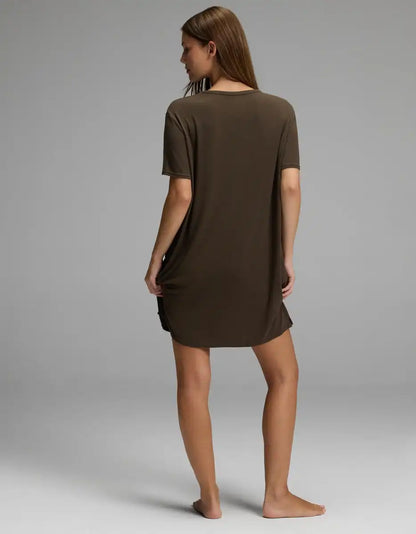 Women's Bamboo Rib-Knit Boyfriend Sleep Dress