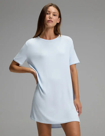 Women's Bamboo Rib-Knit Boyfriend Sleep Dress