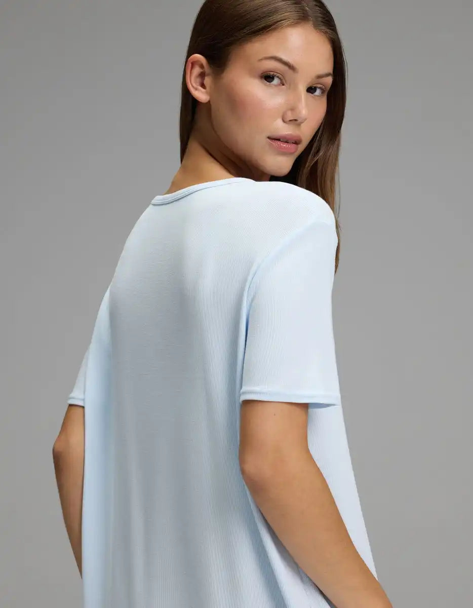Women's Bamboo Rib-Knit Boyfriend Sleep Dress