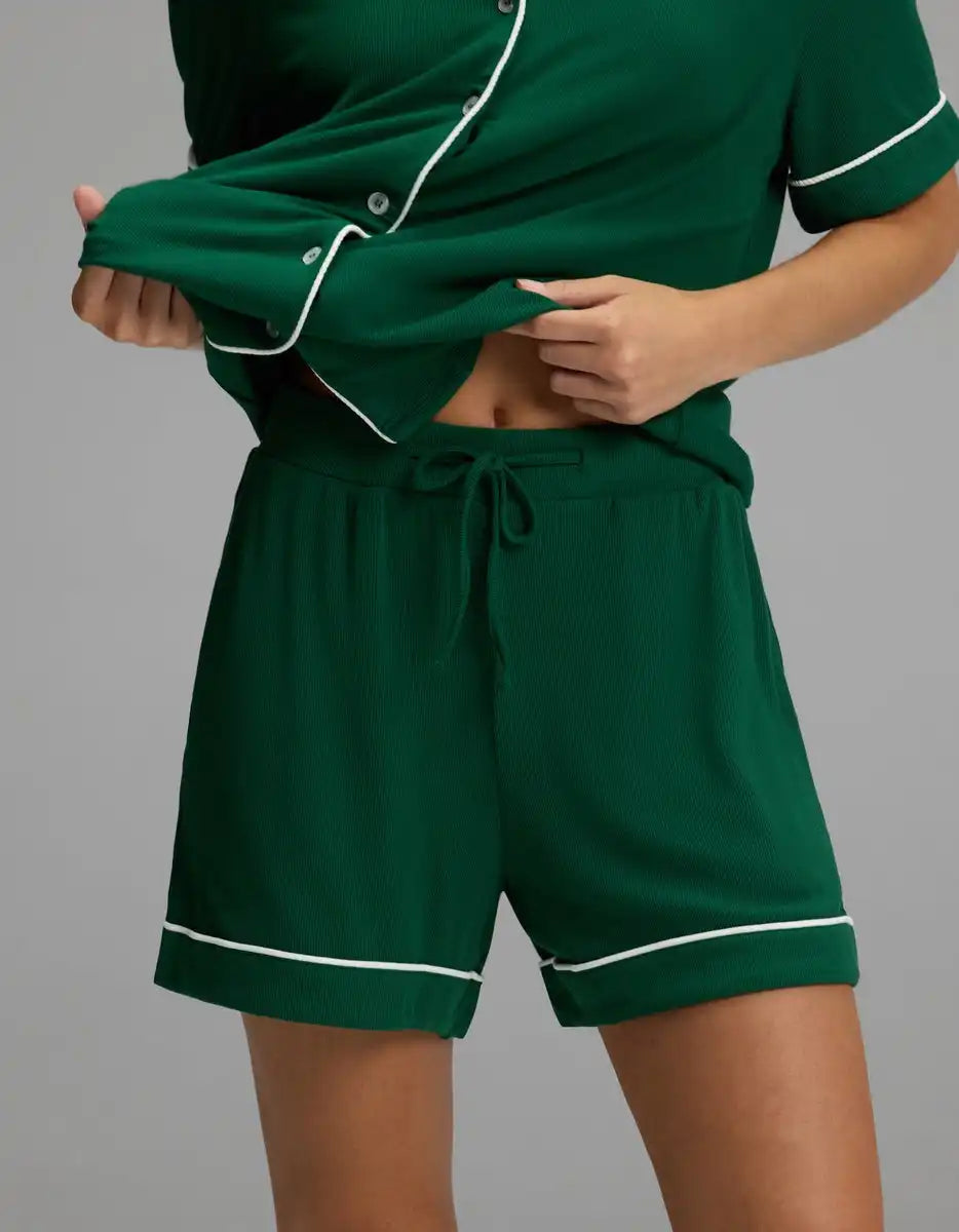 Women's Bamboo Rib-Knit Classic Pajama Short
