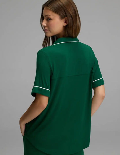 Women's Bamboo Rib-Knit Classic Short Sleeve Pajama Top