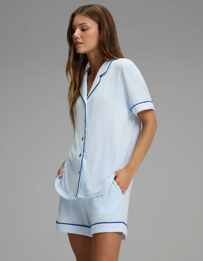 Women's Bamboo Rib-Knit Classic Short Sleeve Pajama Set