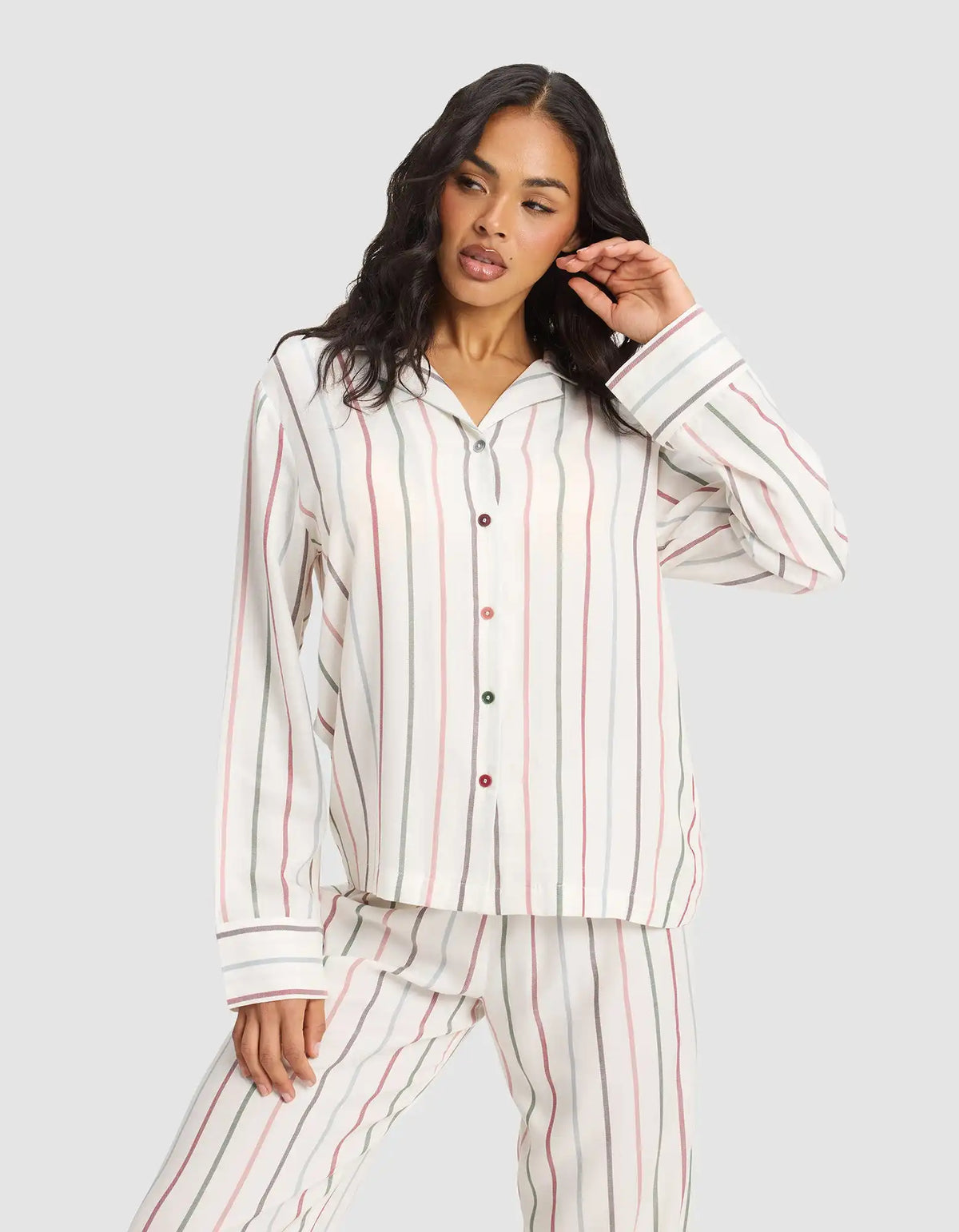 Women's Soft Woven Long Sleeve Pajama Top