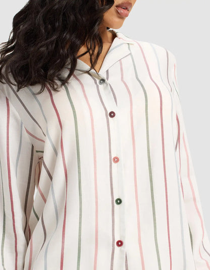 Women's Soft Woven Long Sleeve Pajama Top