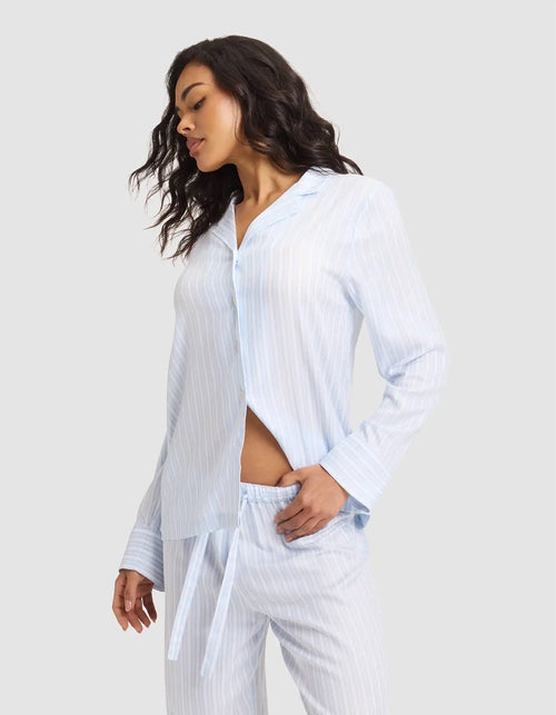 Women's Soft Woven Long Sleeve Pajama Top