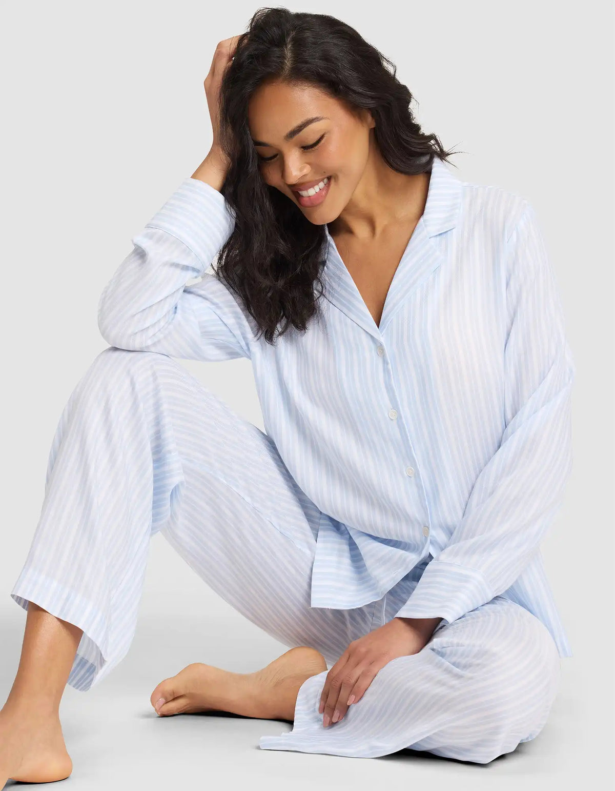 Women's Soft Woven Long Sleeve Pajama Top