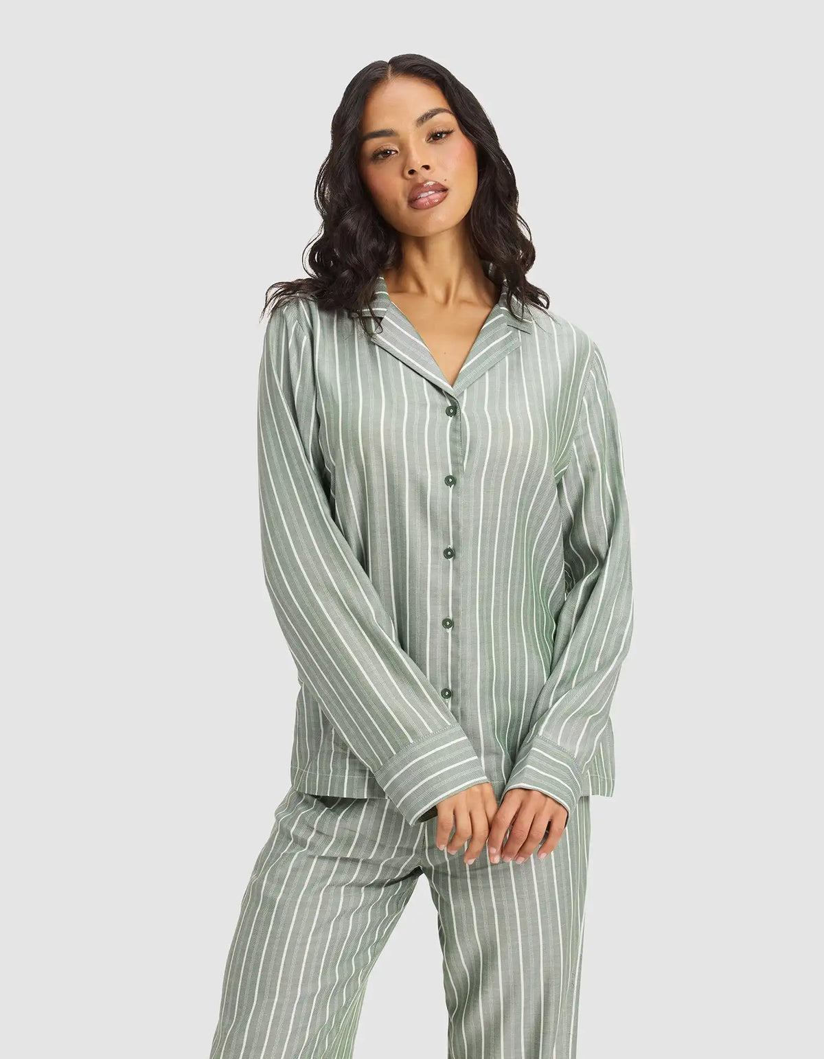 Women's Soft Woven Long Sleeve Pajama Top