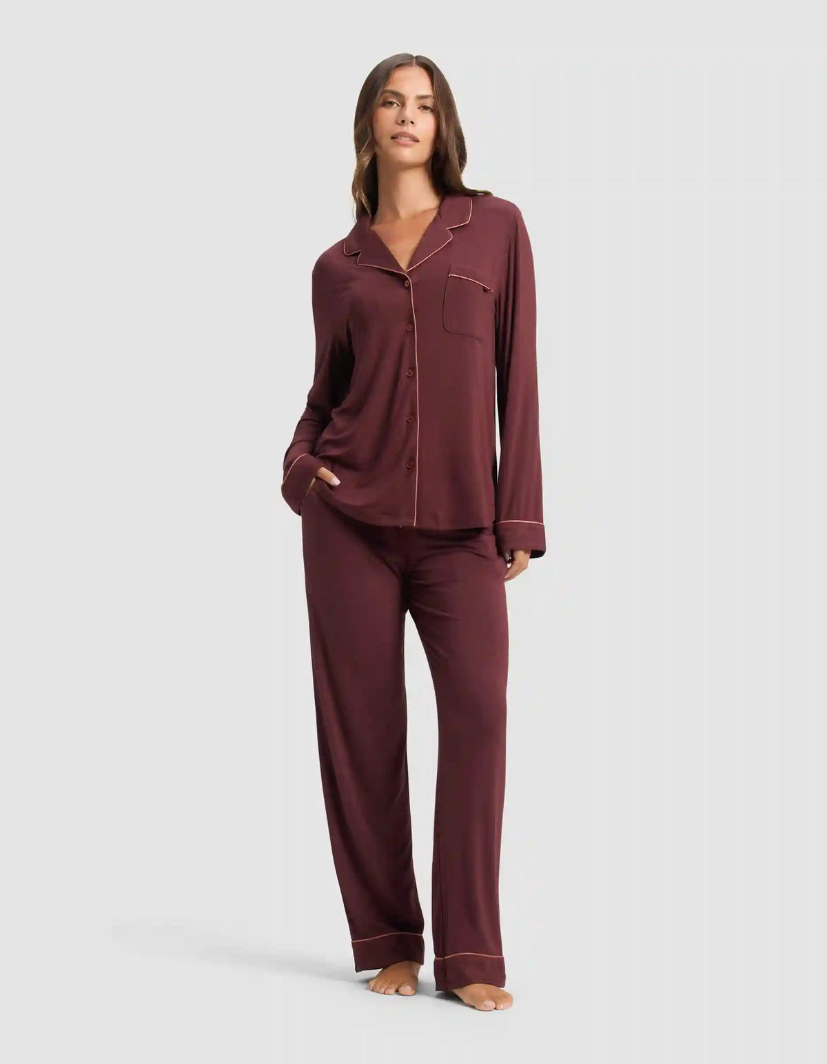 Women's Bamboo Stretch-Knit Long Sleeve Pajama Top