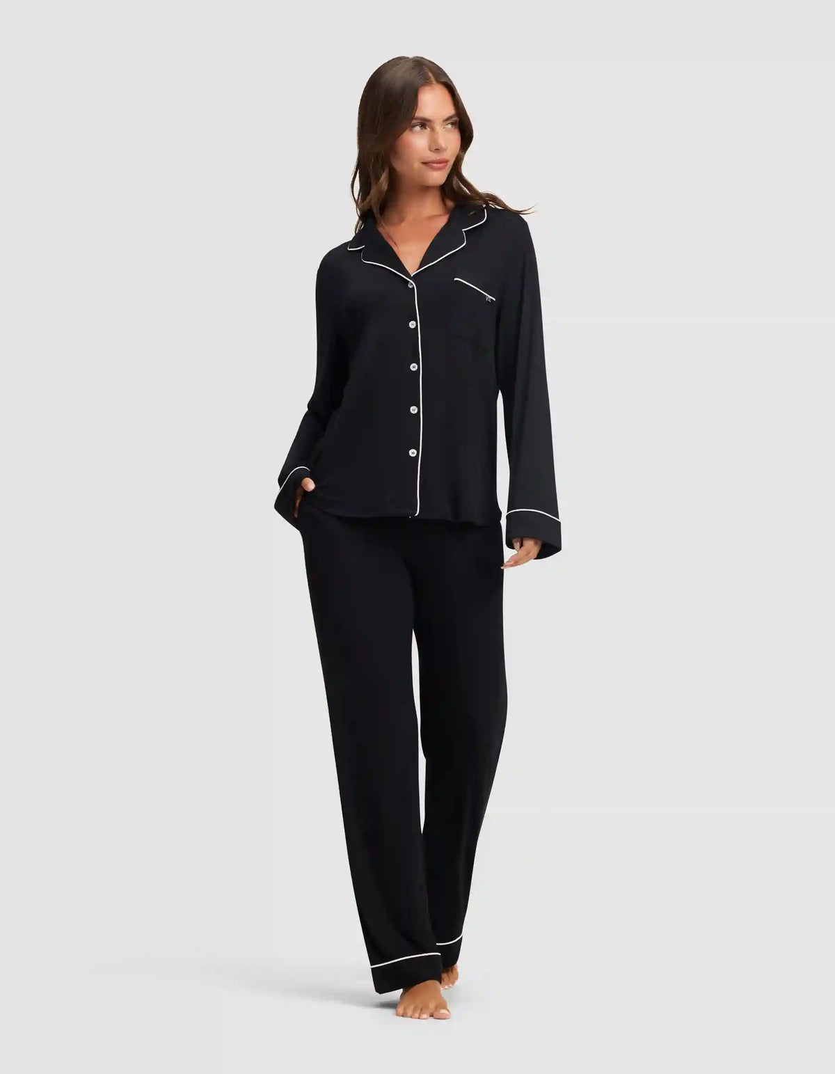 Women's Bamboo Stretch-Knit Long Sleeve Pajama Set