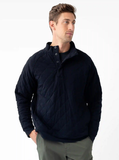 Men's Brushed Bamboo Quilted Snap Pullover