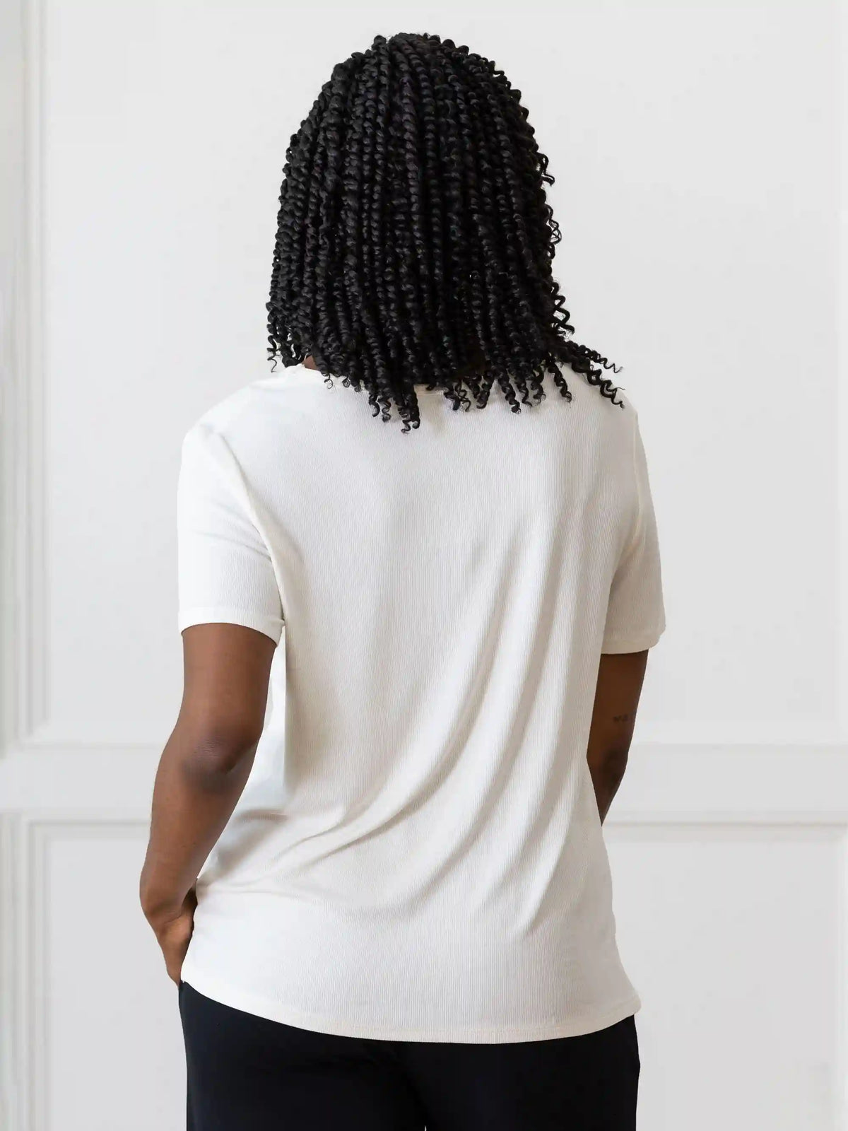 Women’s Bamboo Rib-Knit Short Sleeve Lounge Top